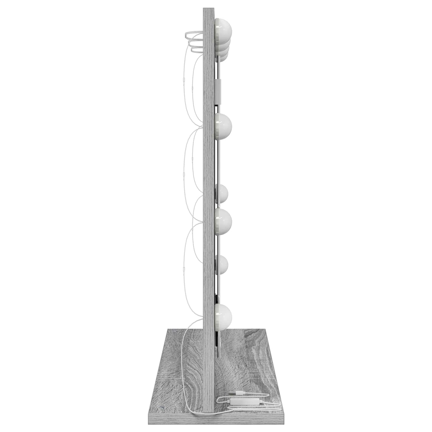 vidaXL Vanity Mirror Rectangular Grey Sonoma 60 x 55 x 18 cm