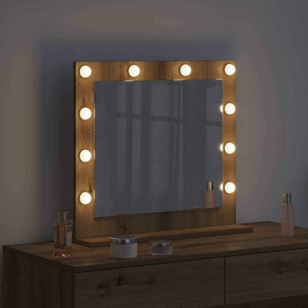 vidaXL Vanity Mirror Rectangular Artisan Oak 60 x 55 x 18 cm