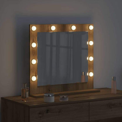 vidaXL Vanity Mirror Rectangular Artisan Oak 60 x 55 x 18 cm