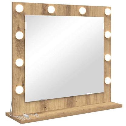 vidaXL Vanity Mirror Rectangular Artisan Oak 60 x 55 x 18 cm