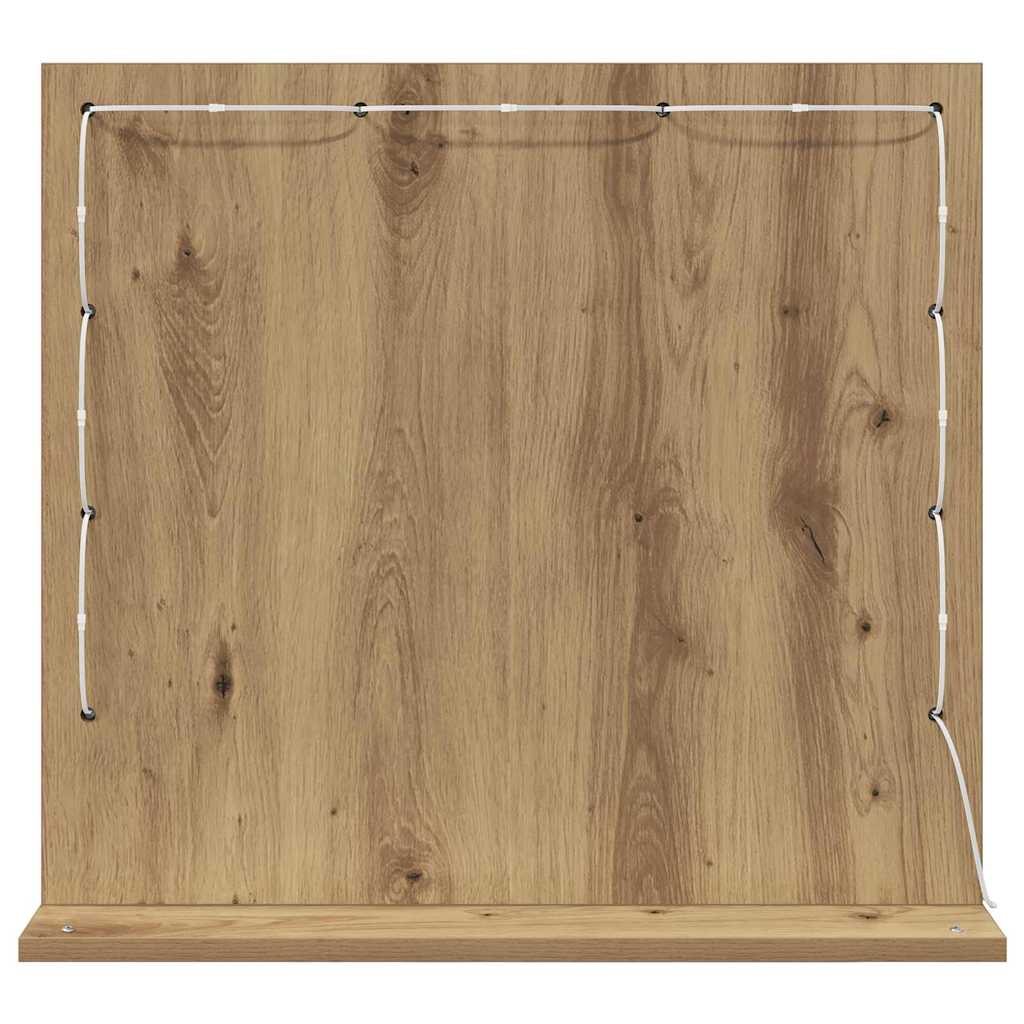 vidaXL Vanity Mirror Artisan Oak 60 x 55 x 18 cm Rectangular
