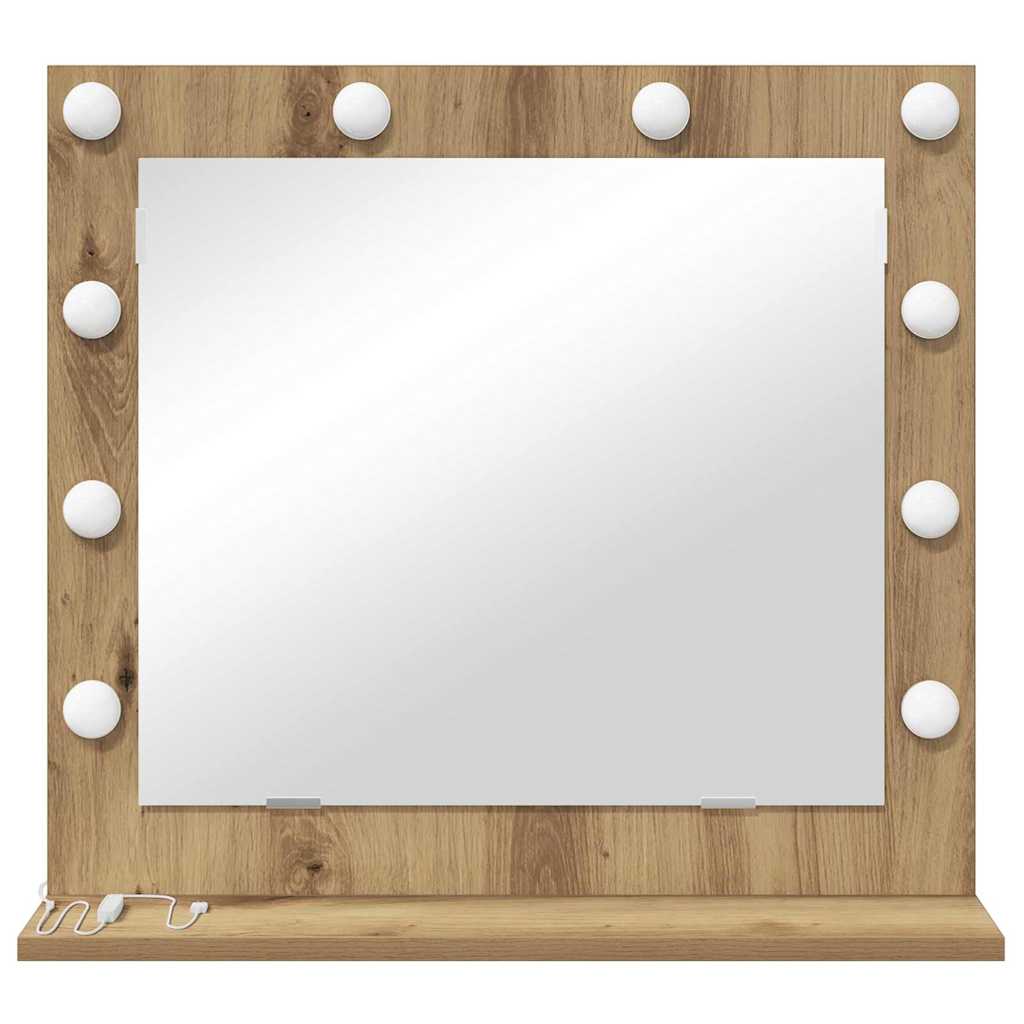 vidaXL Vanity Mirror Rectangular Artisan Oak 60 x 55 x 18 cm