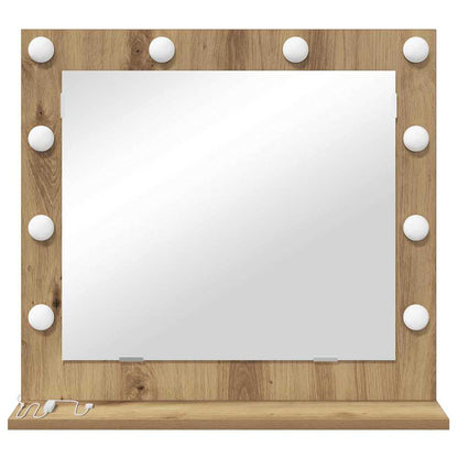 vidaXL Vanity Mirror Rectangular Artisan Oak 60 x 55 x 18 cm