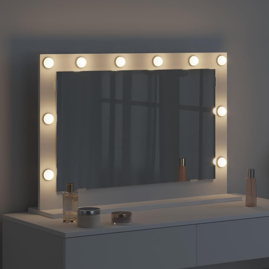vidaXL Vanity Mirror White 80 x 15 x 18 cm Glass and Engineered wood