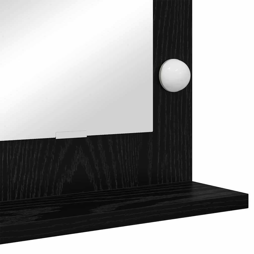 vidaXL Vanity Mirror Rectangular with Mirror Black Oak 80 x 15 x 18 cm
