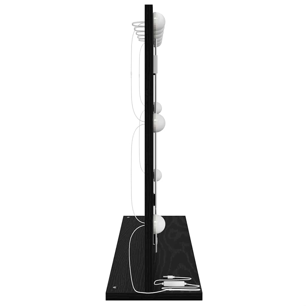 vidaXL Vanity Mirror Rectangular with Mirror Black Oak 80 x 15 x 18 cm