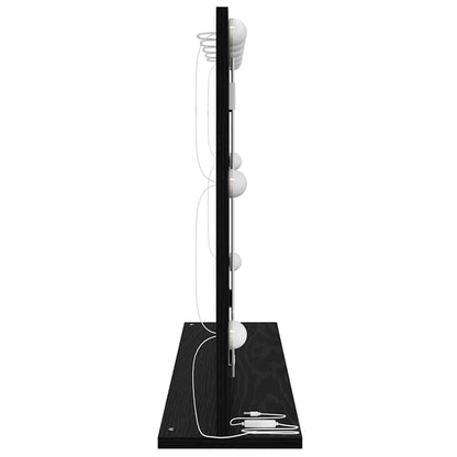 vidaXL Vanity Mirror Rectangular with Mirror Black Oak 80 x 15 x 18 cm
