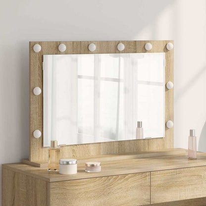 vidaXL Vanity Mirror Rectangular Sonoma Oak 80 x 55 x 18 cm