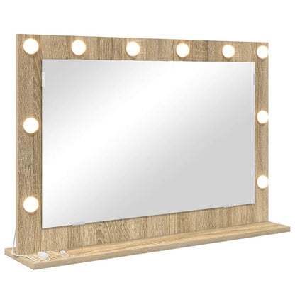 vidaXL Vanity Mirror Rectangular Sonoma Oak 80 x 55 x 18 cm