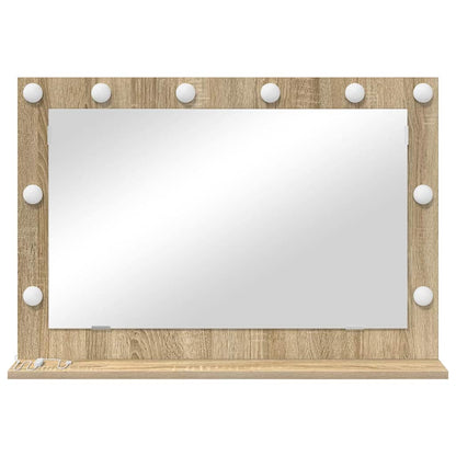 vidaXL Vanity Mirror Rectangular Sonoma Oak 80 x 55 x 18 cm