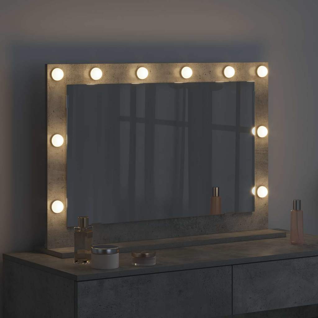 vidaXL Vanity Mirror Rectangular Concrete Grey 80 x 55 x 18 cm