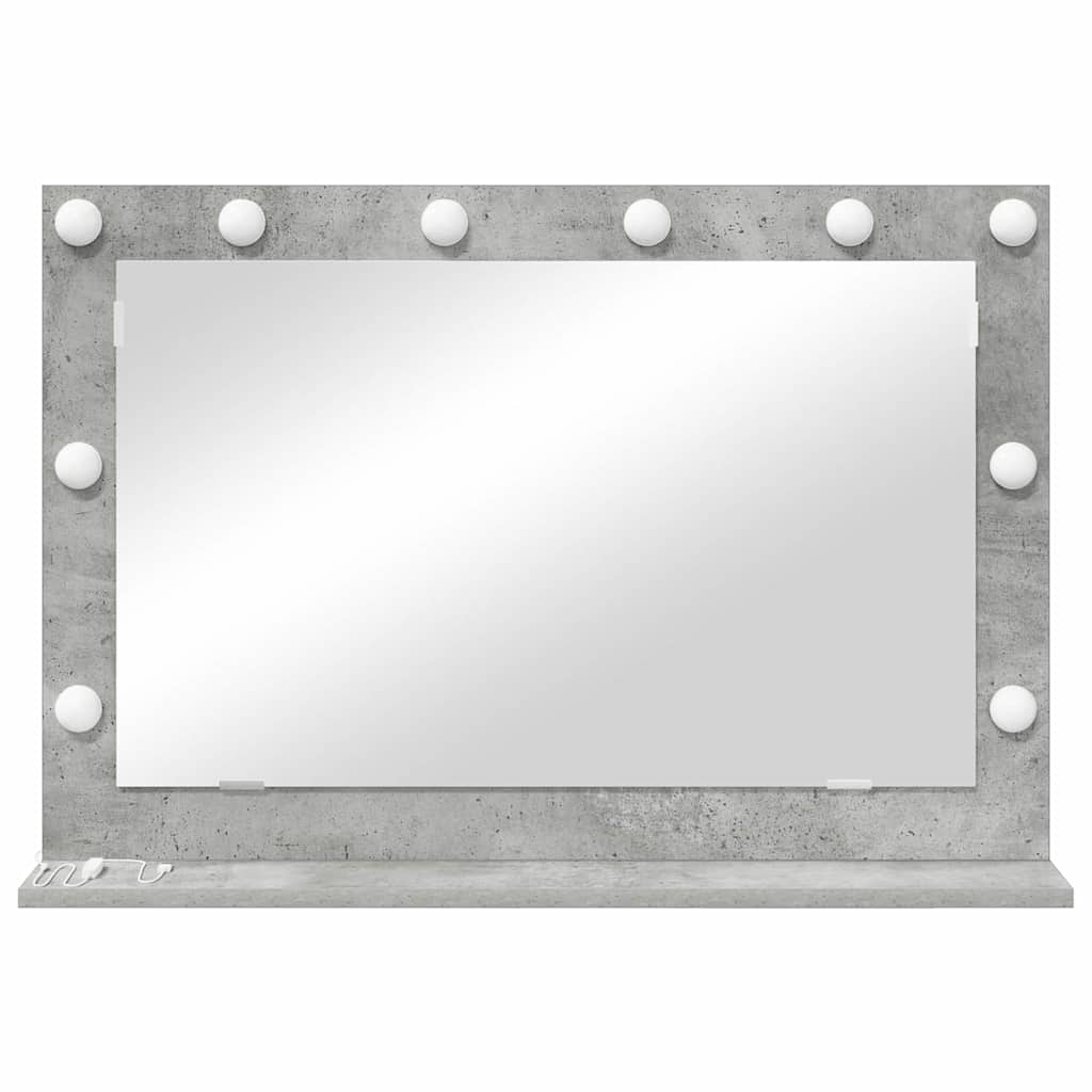 vidaXL Vanity Mirror Rectangular Concrete Grey 80 x 55 x 18 cm