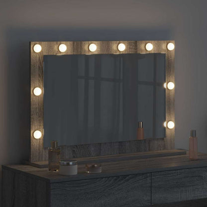 vidaXL Vanity Mirror Rectangular Grey Sonoma 80 x 55 x 18 cm