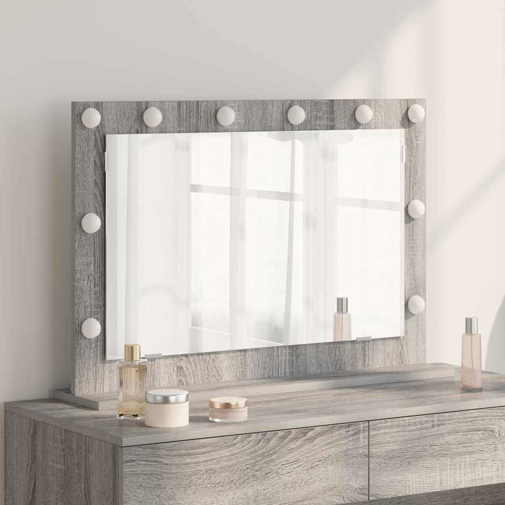 vidaXL Vanity Mirror Rectangular Grey Sonoma 80 x 55 x 18 cm