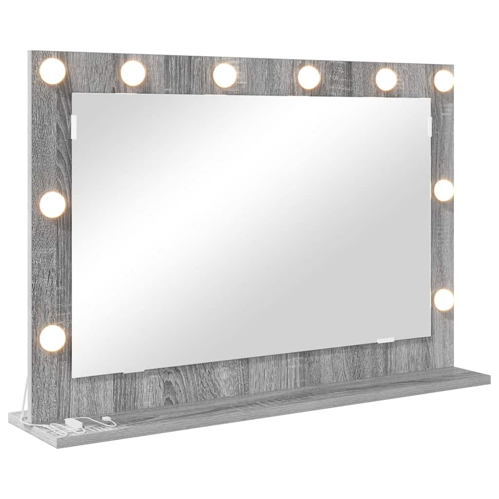 vidaXL Vanity Mirror Rectangular Grey Sonoma 80 x 55 x 18 cm