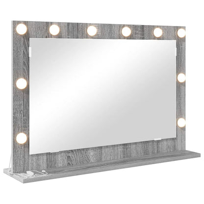 vidaXL Vanity Mirror Rectangular Grey Sonoma 80 x 55 x 18 cm