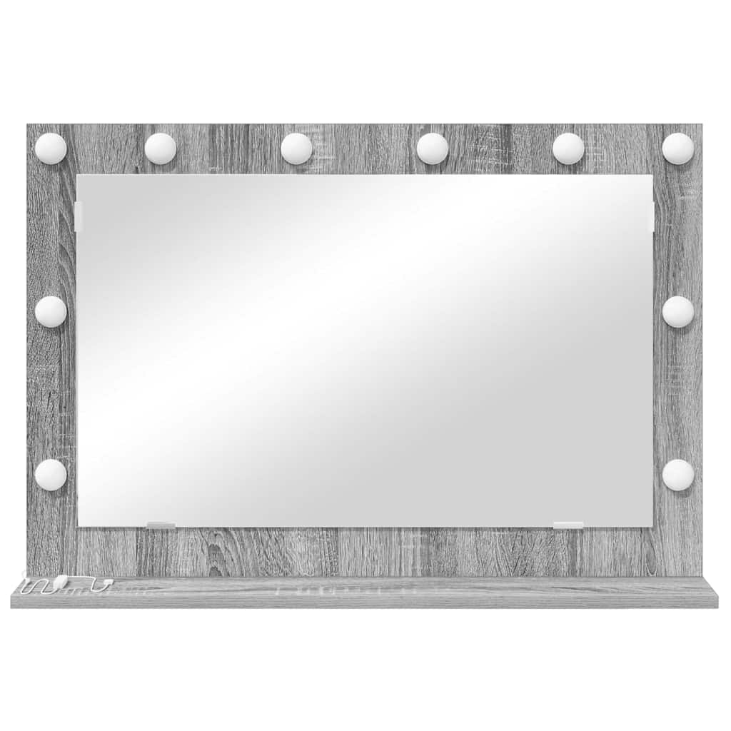 vidaXL Vanity Mirror Rectangular Grey Sonoma 80 x 55 x 18 cm