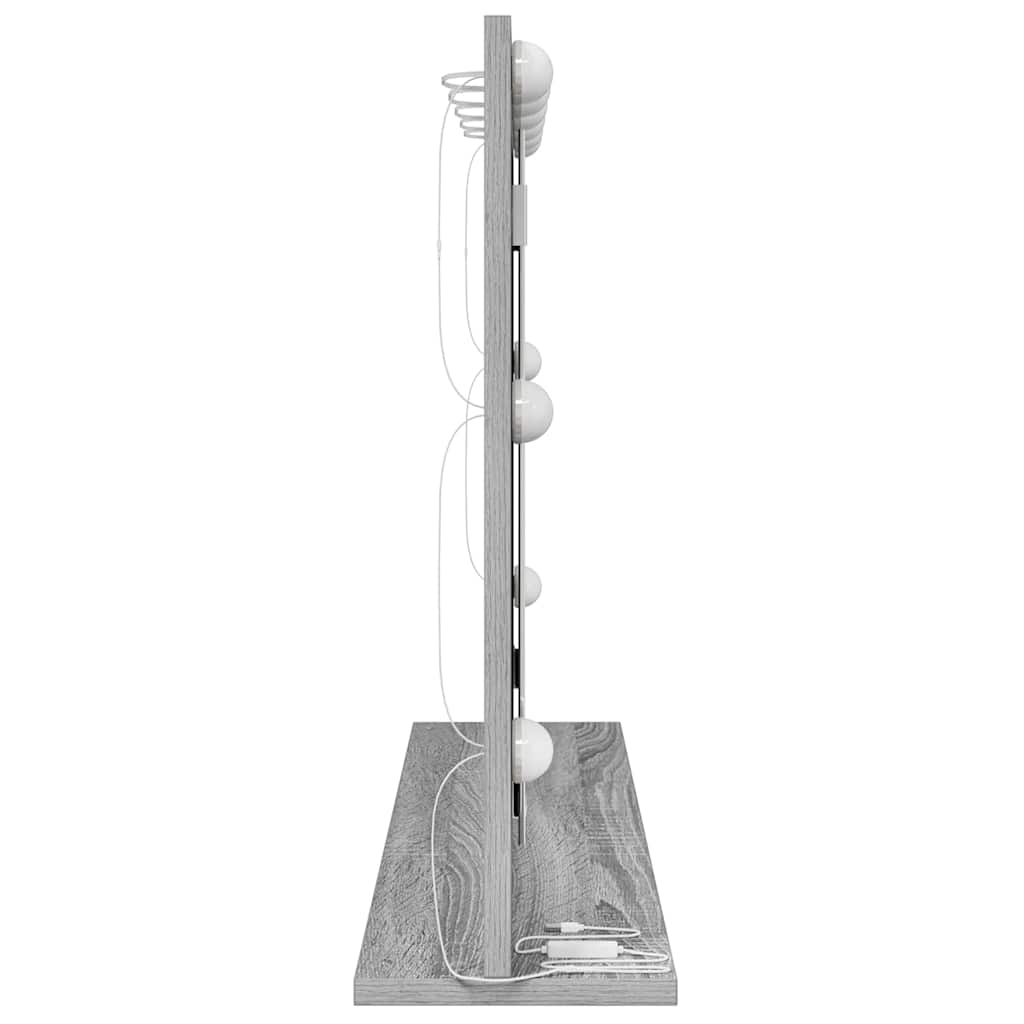 vidaXL Vanity Mirror Rectangular Grey Sonoma 80 x 55 x 18 cm