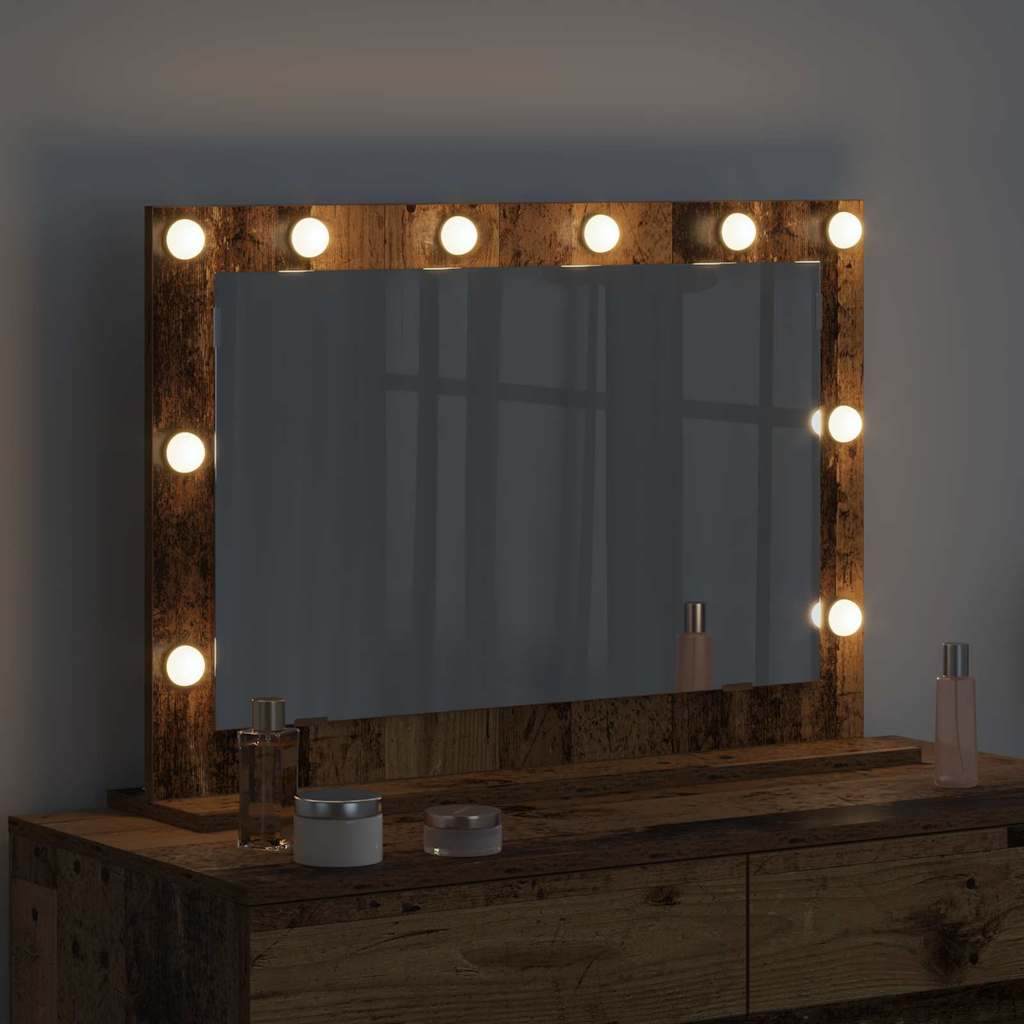 vidaXL Vanity Mirror Rectangular with Mirror Old Wood 80 x 55 x 18 cm
