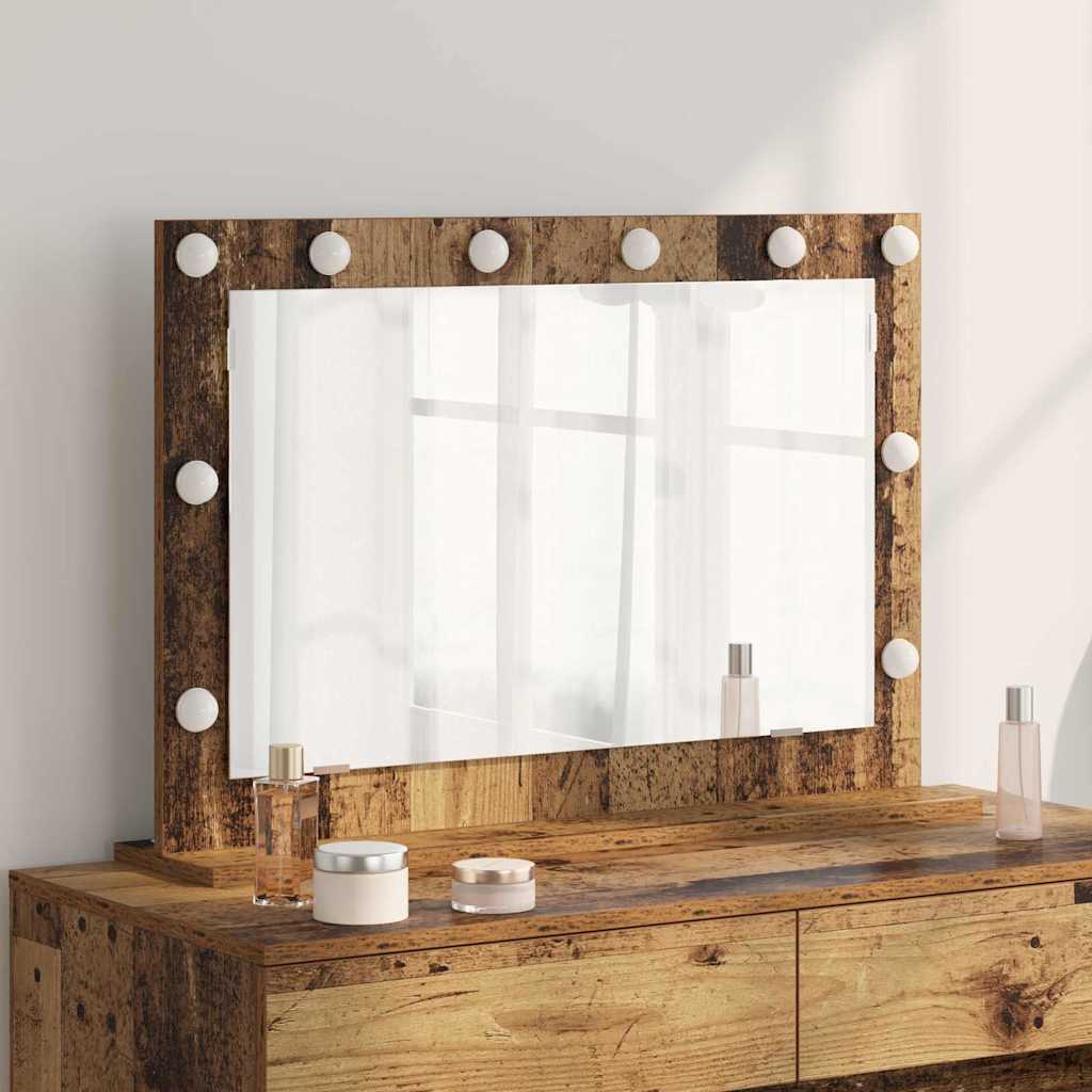 vidaXL Vanity Mirror Rectangular with Mirror Old Wood 80 x 55 x 18 cm