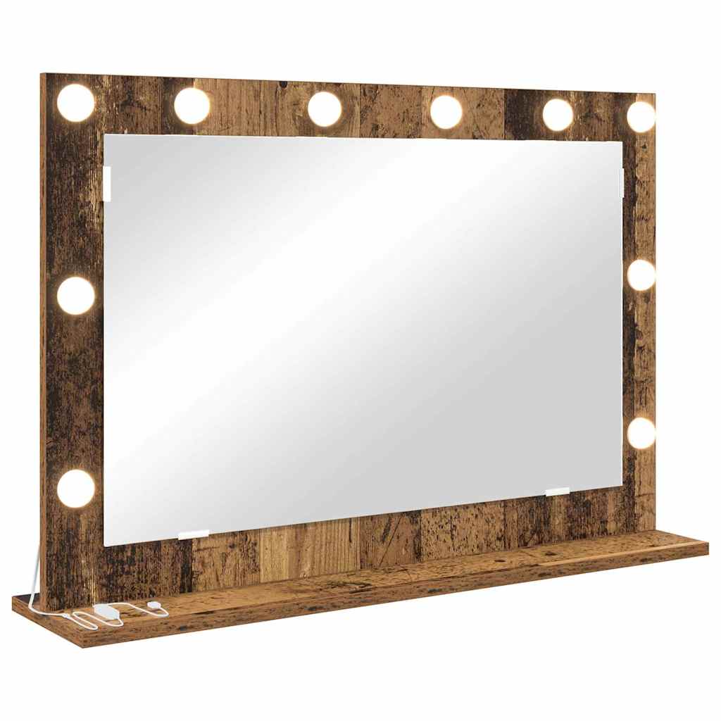 vidaXL Vanity Mirror Rectangular with Mirror Old Wood 80 x 55 x 18 cm