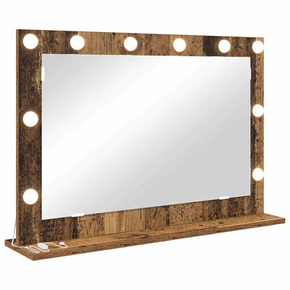 vidaXL Vanity Mirror Rectangular with Mirror Old Wood 80 x 55 x 18 cm