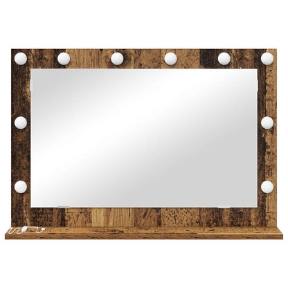 vidaXL Vanity Mirror Rectangular with Mirror Old Wood 80 x 55 x 18 cm