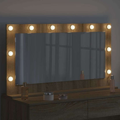 vidaXL Vanity Mirror Rectangular Sonoma Oak 100 x 55 x 18 cm