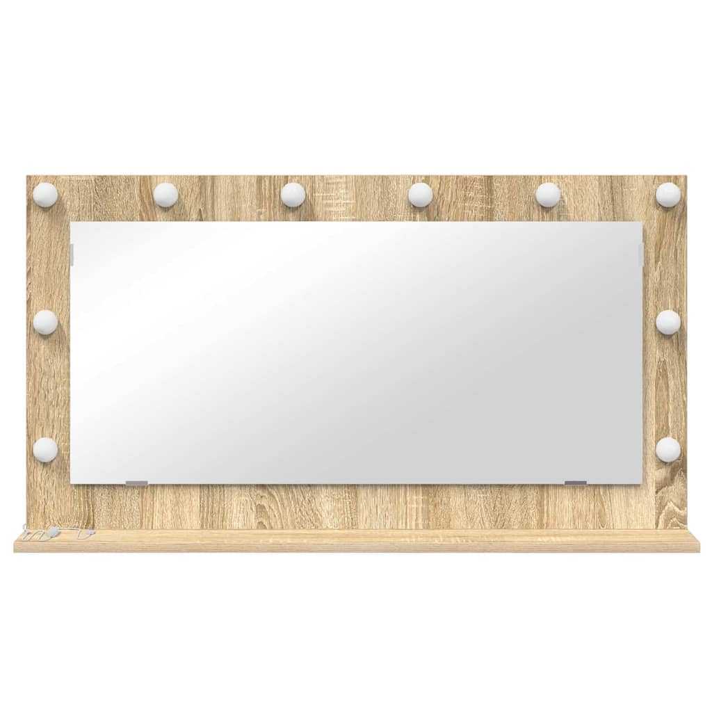vidaXL Vanity Mirror Rectangular Sonoma Oak 100 x 55 x 18 cm