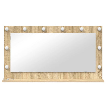 vidaXL Vanity Mirror Rectangular Sonoma Oak 100 x 55 x 18 cm