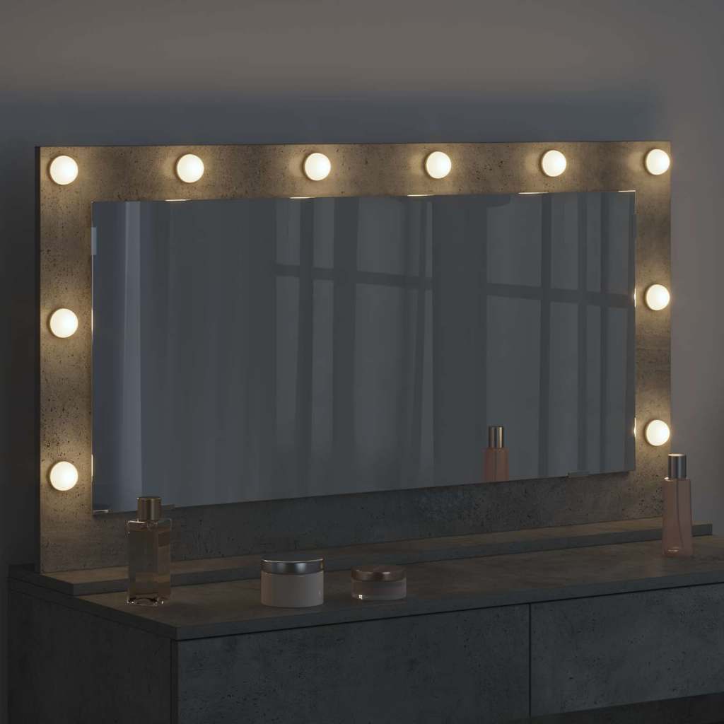 vidaXL Vanity Mirror Rectangular Concrete Grey 100 x 55 x 18 cm