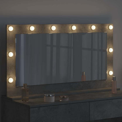 vidaXL Vanity Mirror Rectangular Concrete Grey 100 x 55 x 18 cm