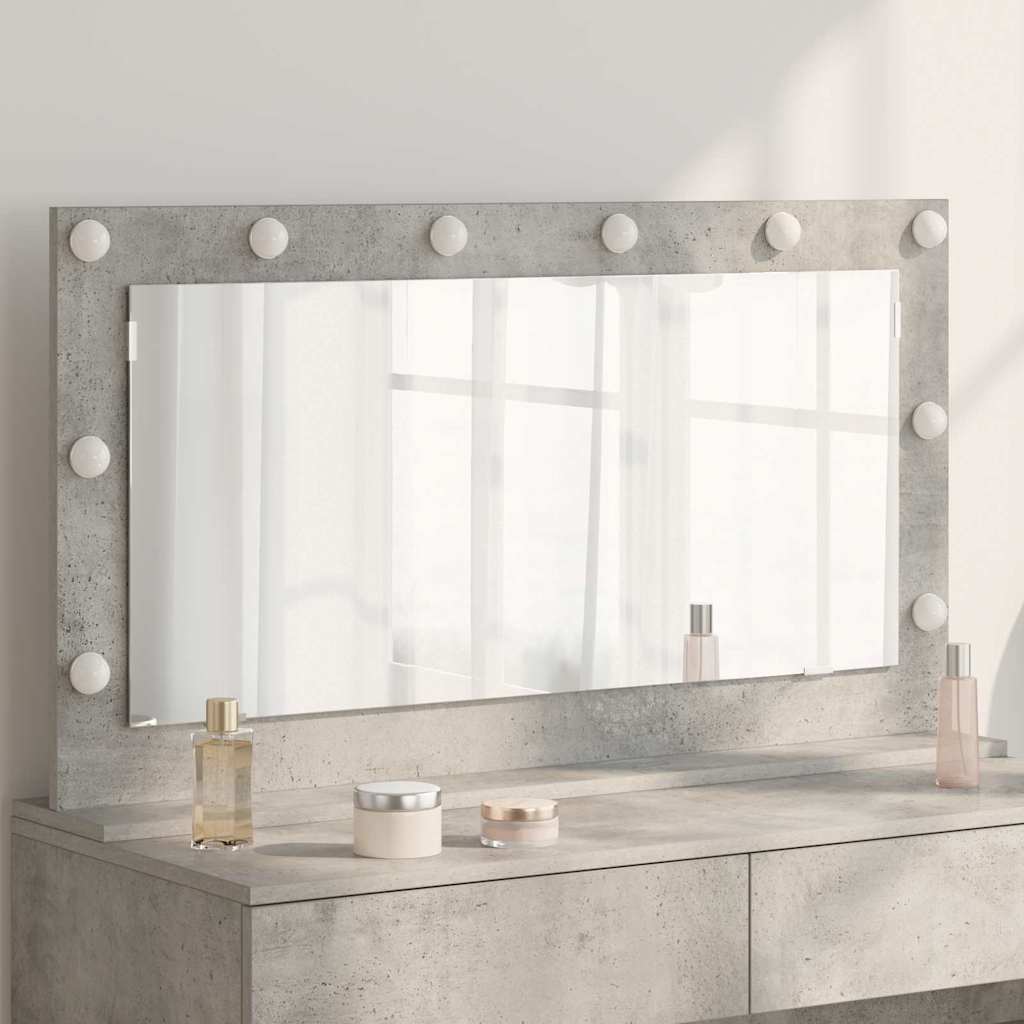 vidaXL Vanity Mirror Rectangular Concrete Grey 100 x 55 x 18 cm