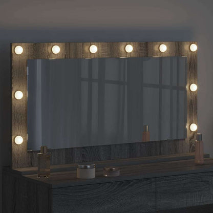vidaXL Vanity Mirror Rectangular Grey Sonoma 100 x 55 x 18 cm