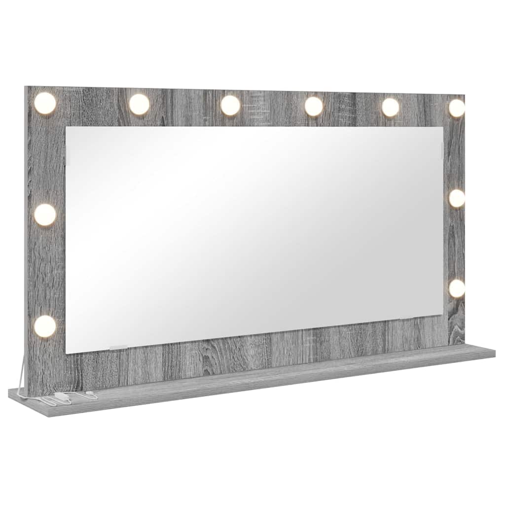 vidaXL Vanity Mirror Rectangular Grey Sonoma 100 x 55 x 18 cm