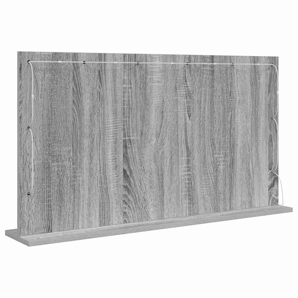 vidaXL Vanity Mirror Rectangular Grey Sonoma 100 x 55 x 18 cm