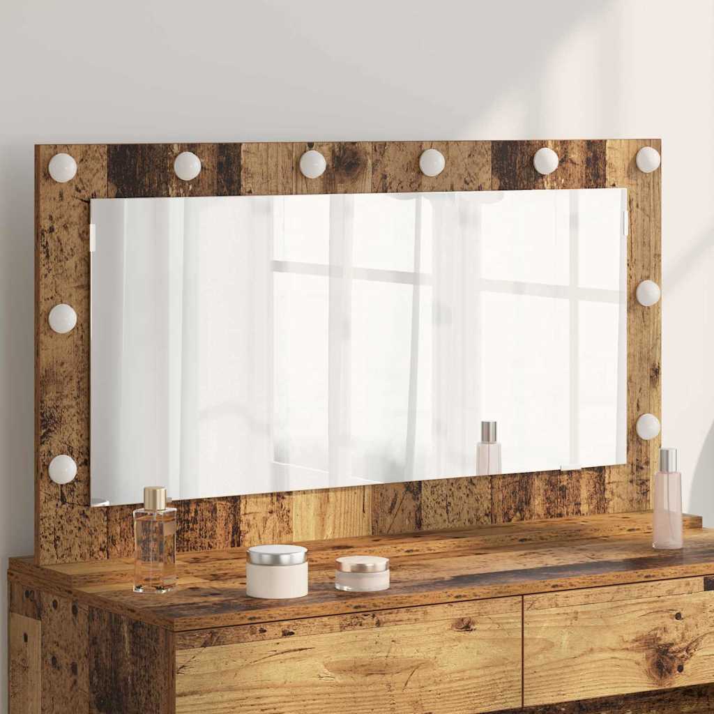 vidaXL Vanity Mirror Rectangular with Mirror Old Wood 100 x 55 x 18 cm