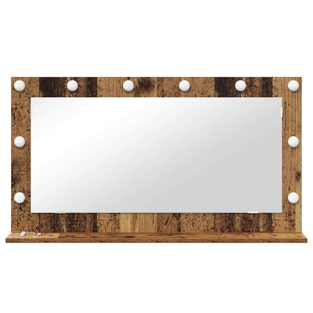 vidaXL Vanity Mirror Rectangular with Mirror Old Wood 100 x 55 x 18 cm