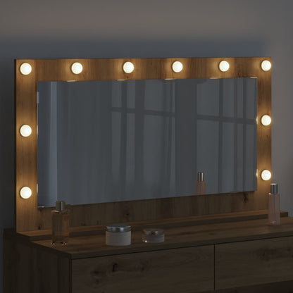 vidaXL Vanity Mirror Artisan Oak 100 x 55 x 18 cm Rectangular