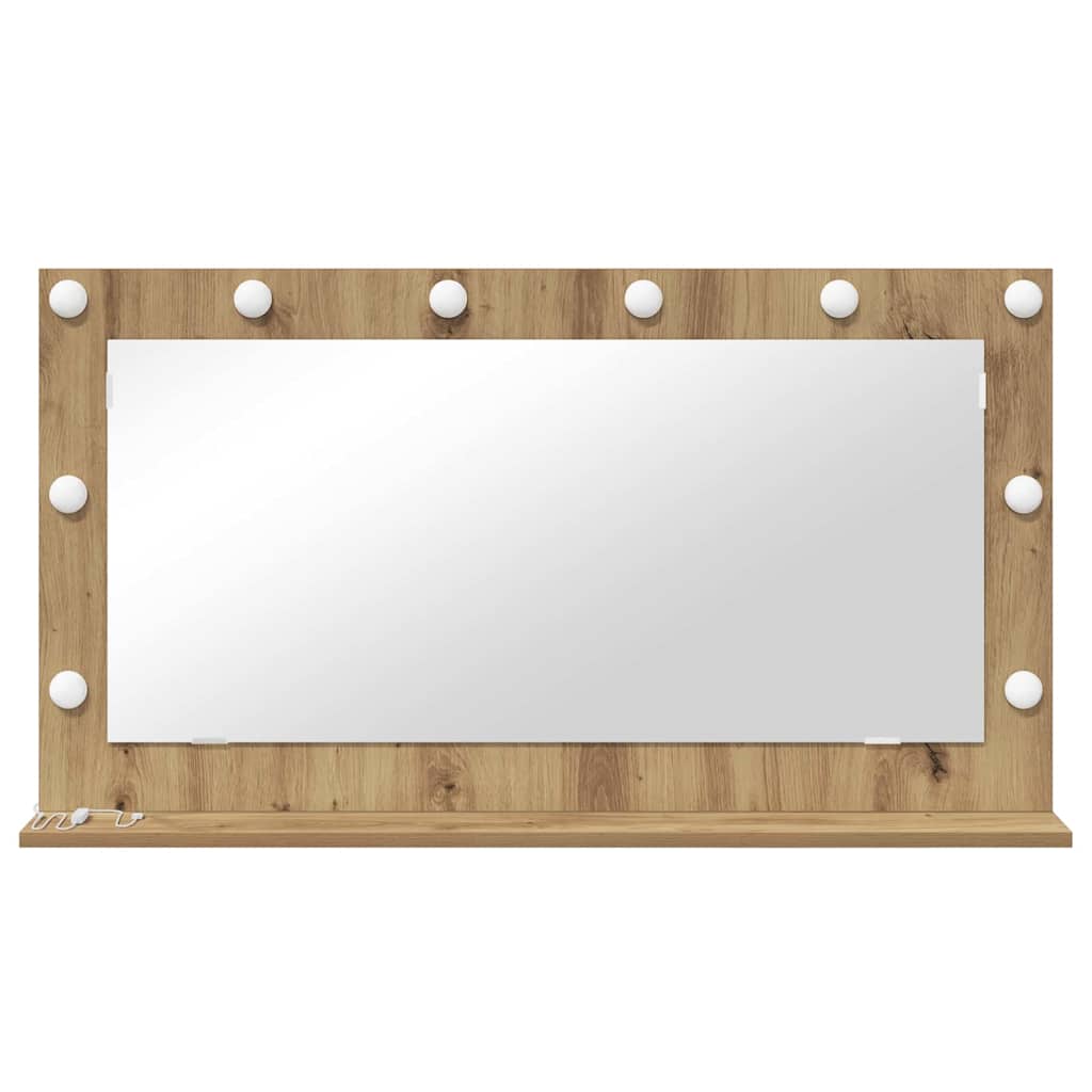 vidaXL Vanity Mirror Artisan Oak 100 x 55 x 18 cm Rectangular