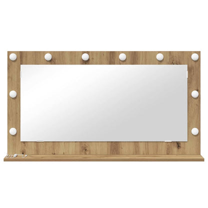 vidaXL Vanity Mirror Artisan Oak 100 x 55 x 18 cm Rectangular