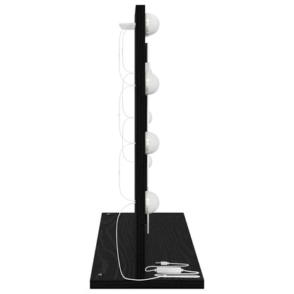 vidaXL Vanity Mirror Rectangular with Mirror Black Oak 60 x 45 x 18 cm