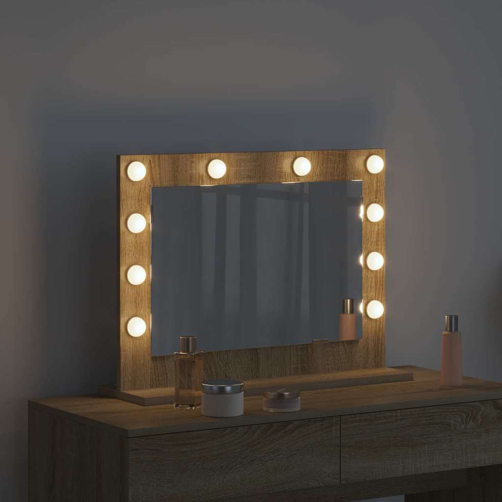vidaXL Vanity Mirror Rectangular Sonoma Oak 60 x 45 x 18 cm