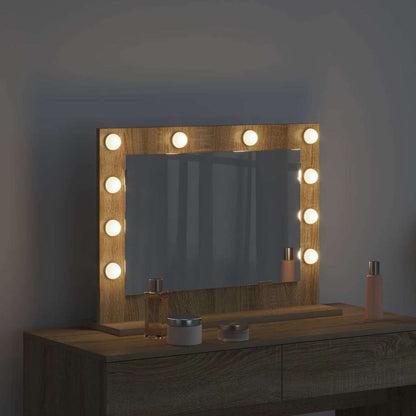 vidaXL Vanity Mirror Rectangular Sonoma Oak 60 x 45 x 18 cm