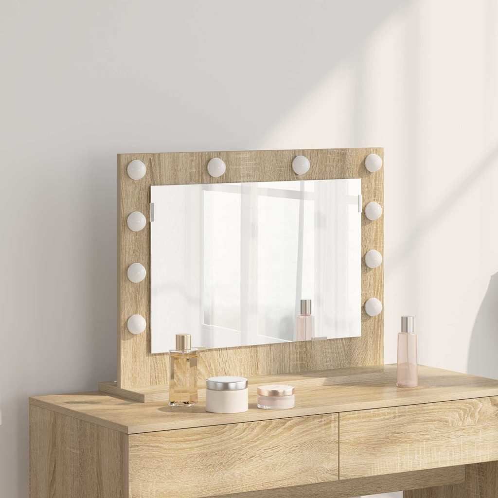 vidaXL Vanity Mirror Rectangular Sonoma Oak 60 x 45 x 18 cm