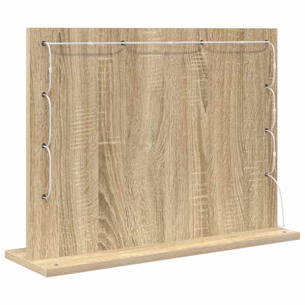 vidaXL Vanity Mirror Rectangular Sonoma Oak 60 x 45 x 18 cm