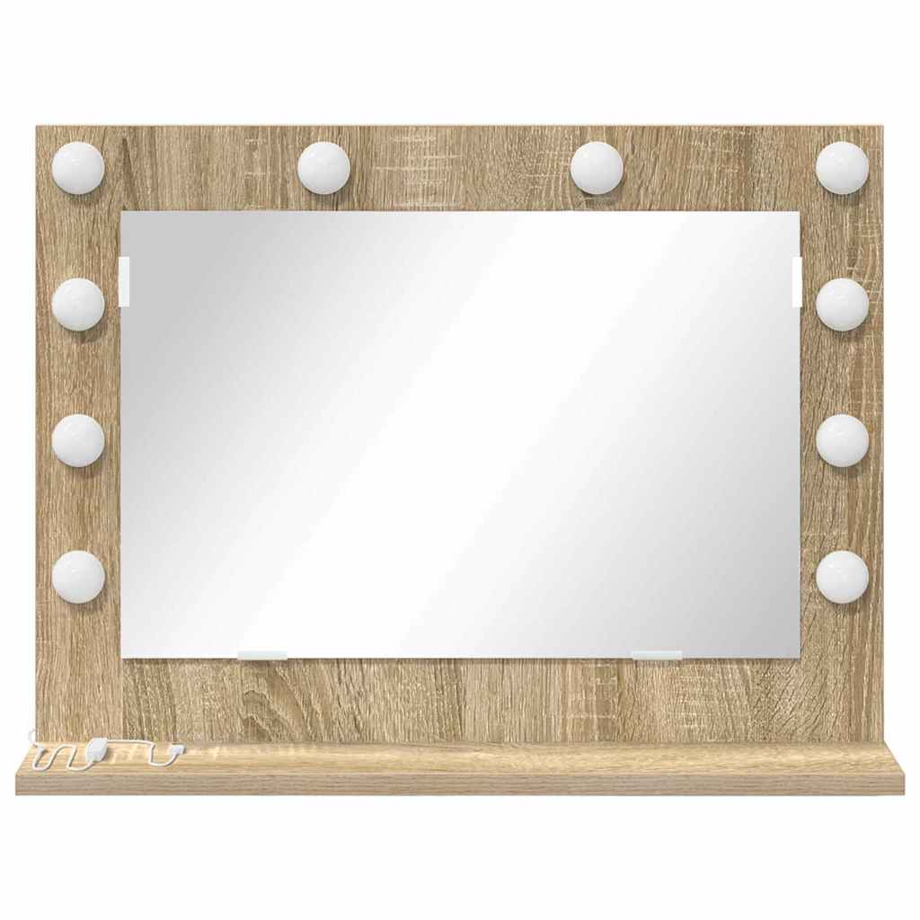 vidaXL Vanity Mirror Rectangular Sonoma Oak 60 x 45 x 18 cm