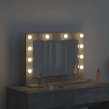 vidaXL Vanity Mirror Rectangular Concrete Grey 60 x 45 x 18 cm