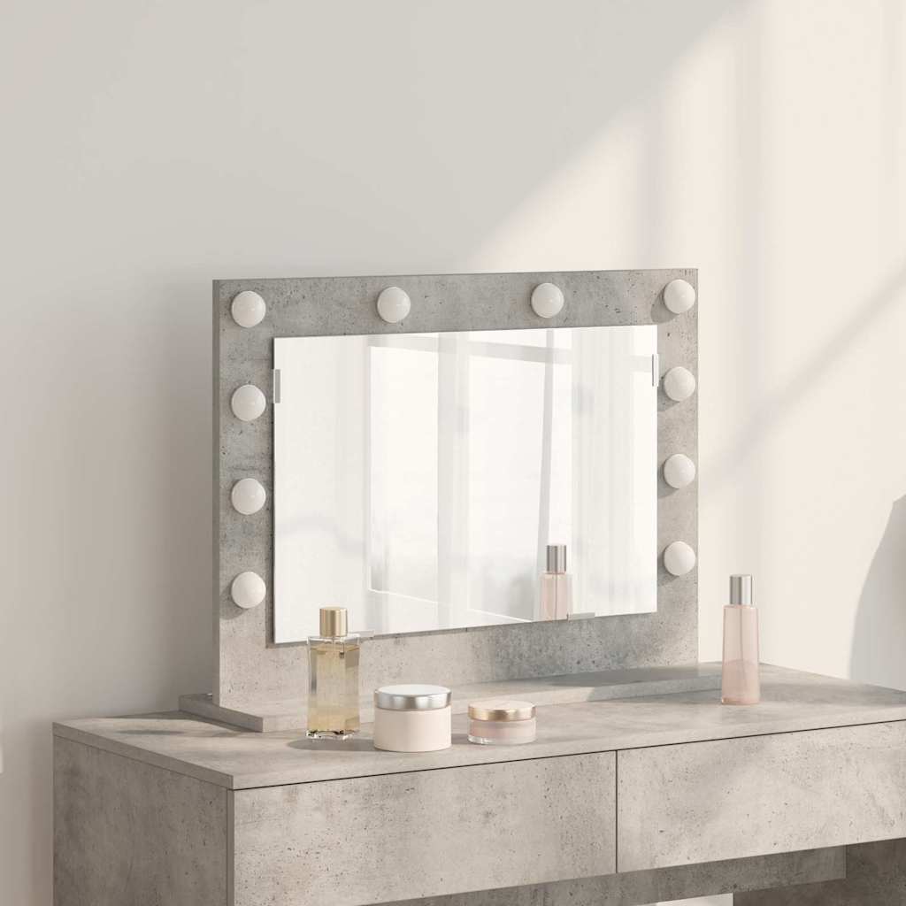vidaXL Vanity Mirror Rectangular Concrete Grey 60 x 45 x 18 cm