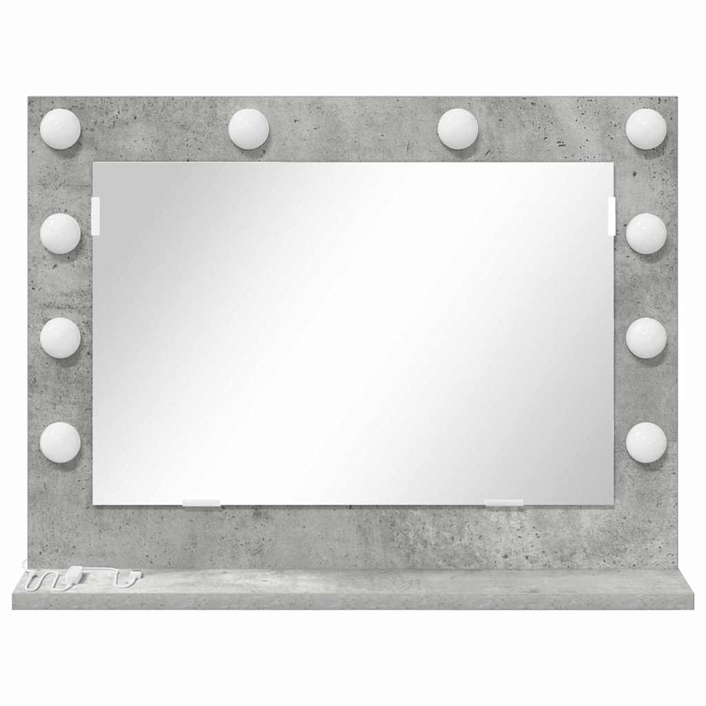 vidaXL Vanity Mirror Rectangular Concrete Grey 60 x 45 x 18 cm